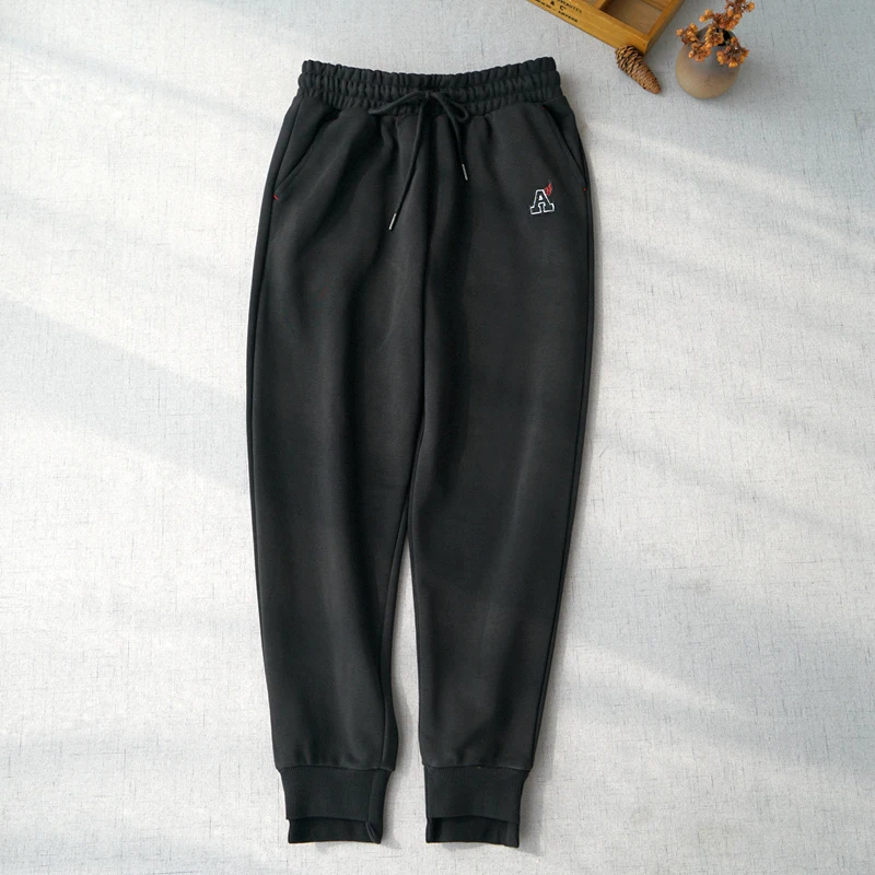 

Spring Autumn New Women All-match Loose Dark Gray Ankle-length Comfortable Cotton Linen Trousers Elastic Waist Harem Pants
