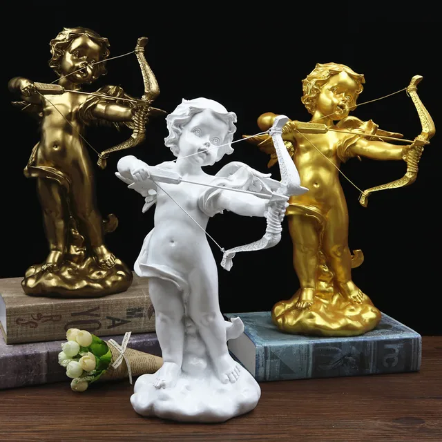 US $72.40 Eros Angel Cupid Archery Figure European Character Resin Craft Decoration Wedding Props Home Decora