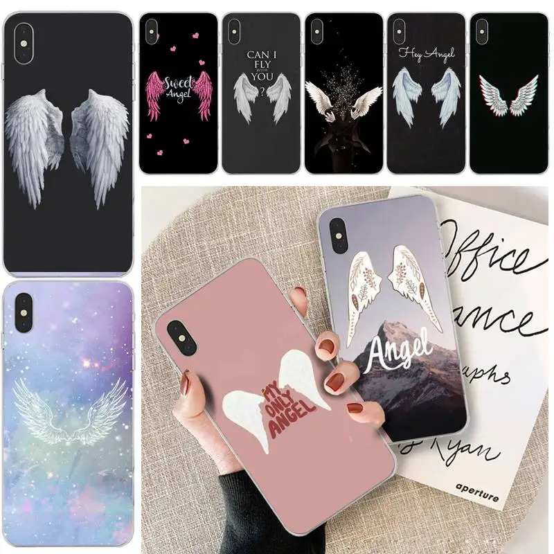 

LJHYDFCNB Angel Wings TPU Soft Phone Case Cover For iphone 6 6s plus 7 8 plus X XS XR XS MAX 11 11 pro 11 Pro Max Cover