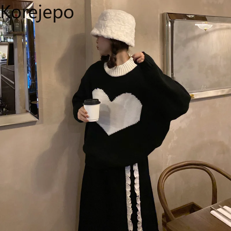 Свитер женский осенний в Корейском стиле контрастных цветов свободный