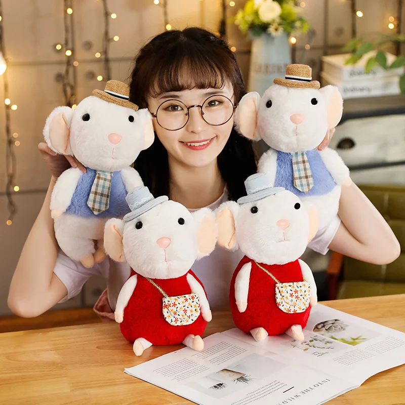 28 см пара мышь плюшевые куклы Дети Творческий Kawaii Lucky rat мягкая игрушка милые животные для подруги подарки