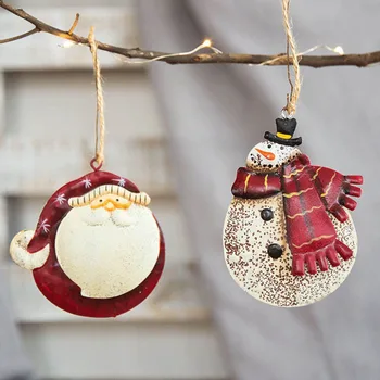 

Snowman Santa Claus Angel Christmas Tree Ornaments Hanging Pendants Iron Resin Crafts New Year Xmas Decor Home Party Deco 62601