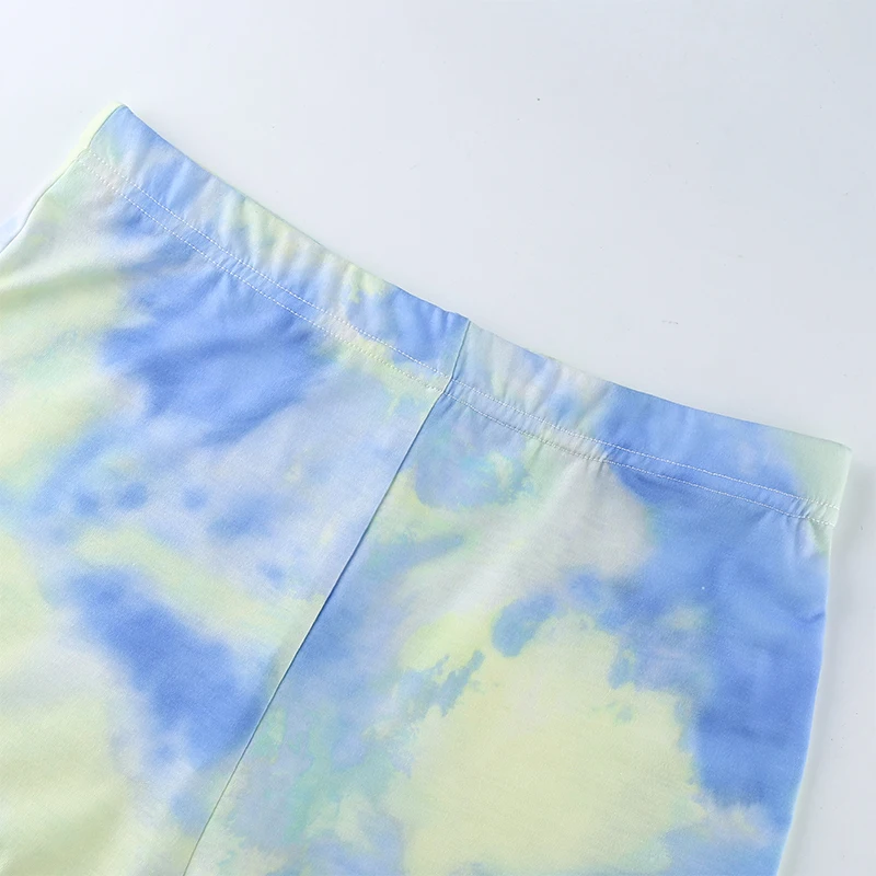 Darlingaga Casual Tie Dye Two Piece Set Women Tracksuit Fashion Summer Top and Biker Shorts Matching Sets Outfits Sportswear New