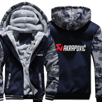 

Akrapovic Hoodies Winter Camouflage sleeve Jacket Men Wool Liner Fleece Akrapovic Men Sweatshirt