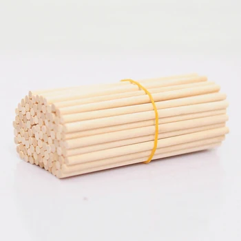 

50 Pcs Round Wooden Stick For Crafts Food Ice Lollies And Model Making Cake Dowel For Diy Food Craft Useful Wood For Home DIY