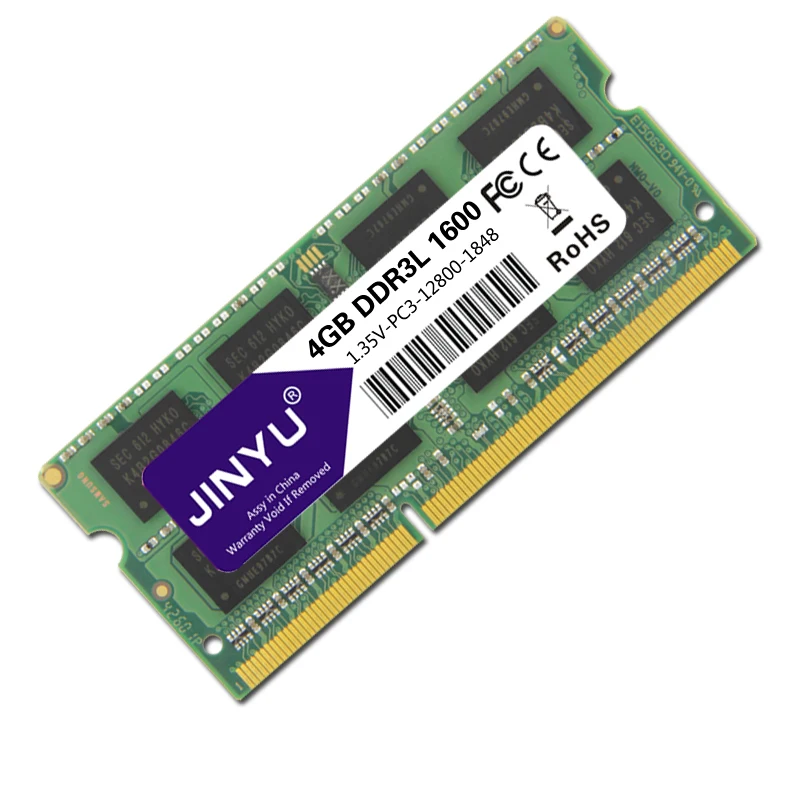 JINYU Ddr3 Low Voltage 4G 1.35V 204Pin RAM Memory For Laptop
