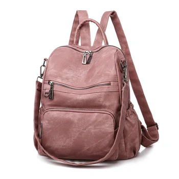 

Women Soft Leather Backpack Fashion Casual Shoulder Bag Backpacks Large Capacity School Bags Zipper School Bagckpack Mochila