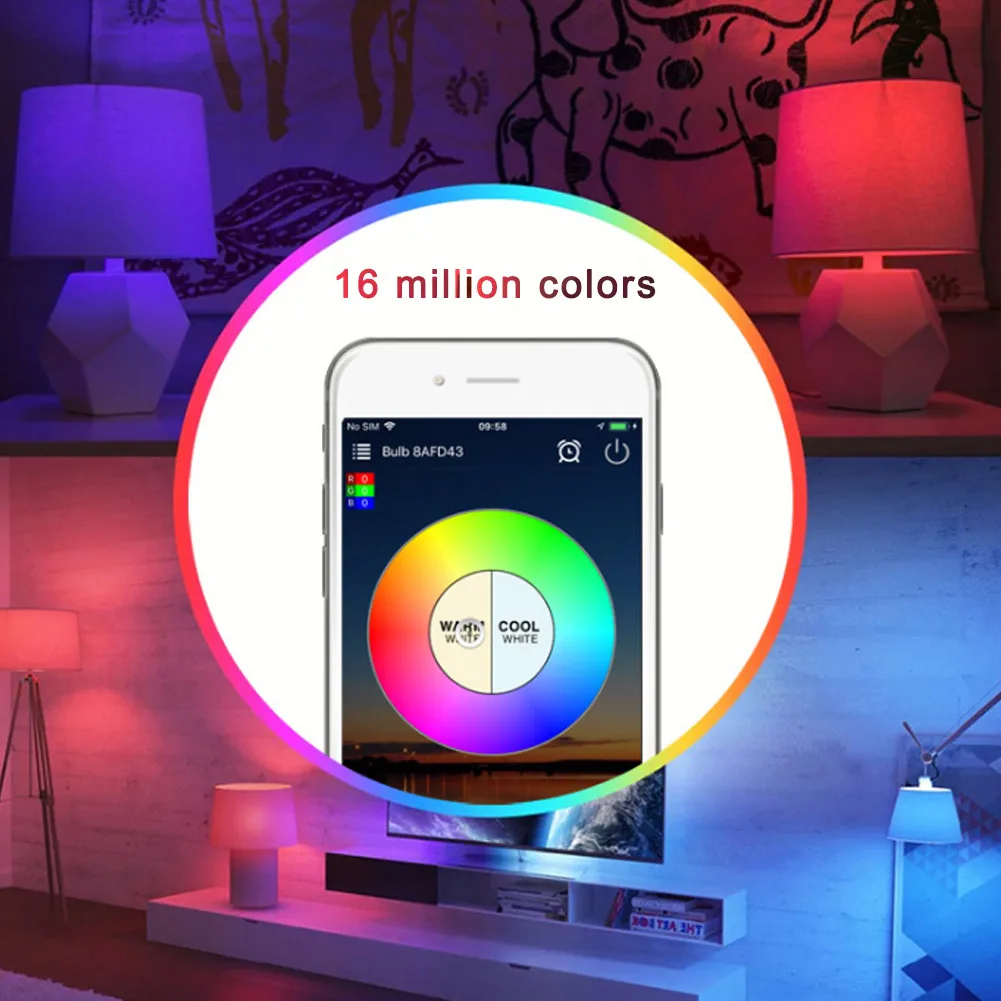 New product Dimmable E27 RGB LED Wifi Smart Light Bulb for Amazon Alexa Google Home I88#1