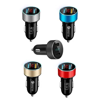 

Dual USB Interface LED Digital Display Car Charger 3.1A Fast Charger Aluminum Alloy Car Charger Adapter