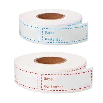 

1000 Pieces Food Freezer Labels 1 x 3 Inches Self-Adhesive Removable Food Date Labels Easy Clean (Blue & Red)