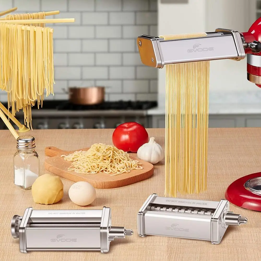 Accesorio para hacer pasta para batidoras de pie KitchenAid, juego 3 en 1  para máquina de pasta, accesorios incluidos rodillo de hoja de pasta