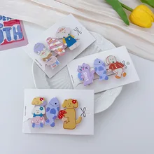 

Korean Ins Cute Cartoon Hairpin Sweet Girl Heart Side Clip Bear Hair Clip Sets For Children Accesories Gift