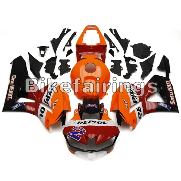 Впрыска Полный обтекатели для Honda CBR600RR F5 2013 CBR 600 RR 15 ABS пластиковый мотоциклетный кузов-Repsol оранжевый красный