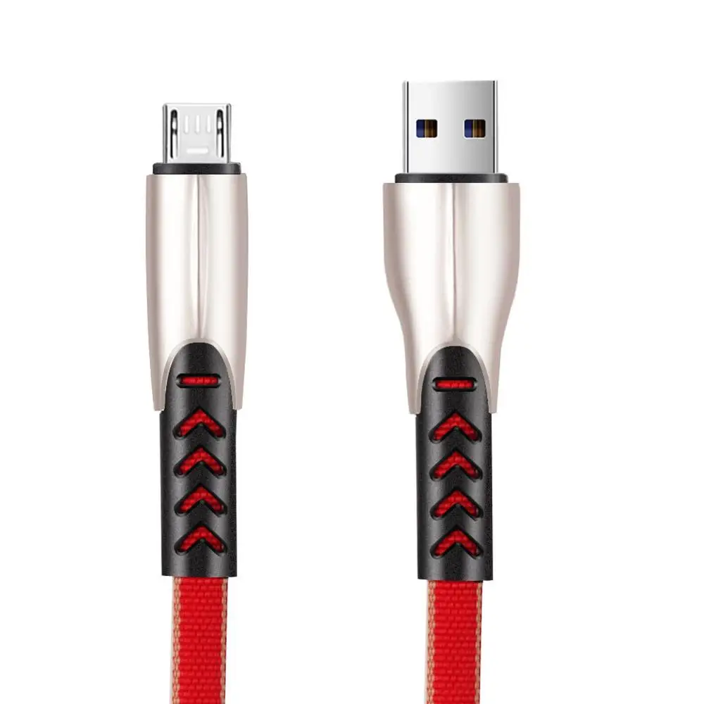 Красный Micro USB кабель 3A Быстрая зарядка USB синхронизация данных нейлон мобильный телефон зарядное устройство кабель для samsung Xiaomi sony htc LG кабель для телефона Android - Цвет: Красный