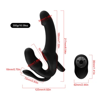 Wireless Strapless Strapon Dildo Vibrator Female 10 Speeds Double Vibrating G Spot Sex Toys for Women Couple Prostate Massager 6