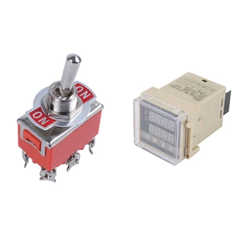

DPDT ON/ON 2 Positions 6 Screw Terminal Toggle Switch with ZN48 AC220V Relay Counter Rotating Speed Frequency Meter
