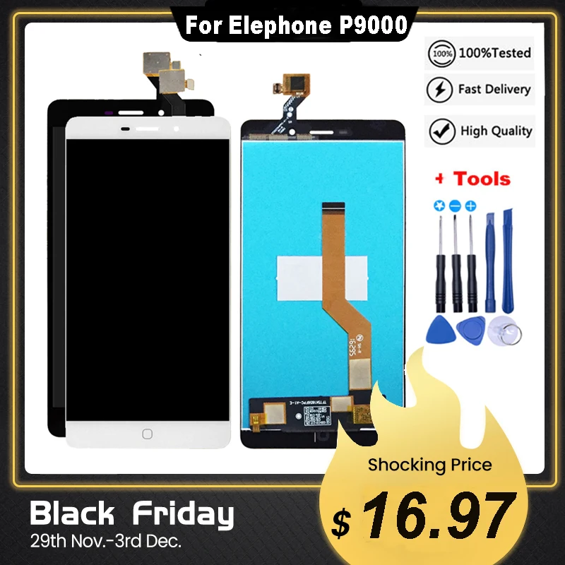 5,5 дюймов для Elephone P9000 ЖК-дисплей с кодирующий преобразователь сенсорного экрана в сборе для elephone P9000 Lite lcd