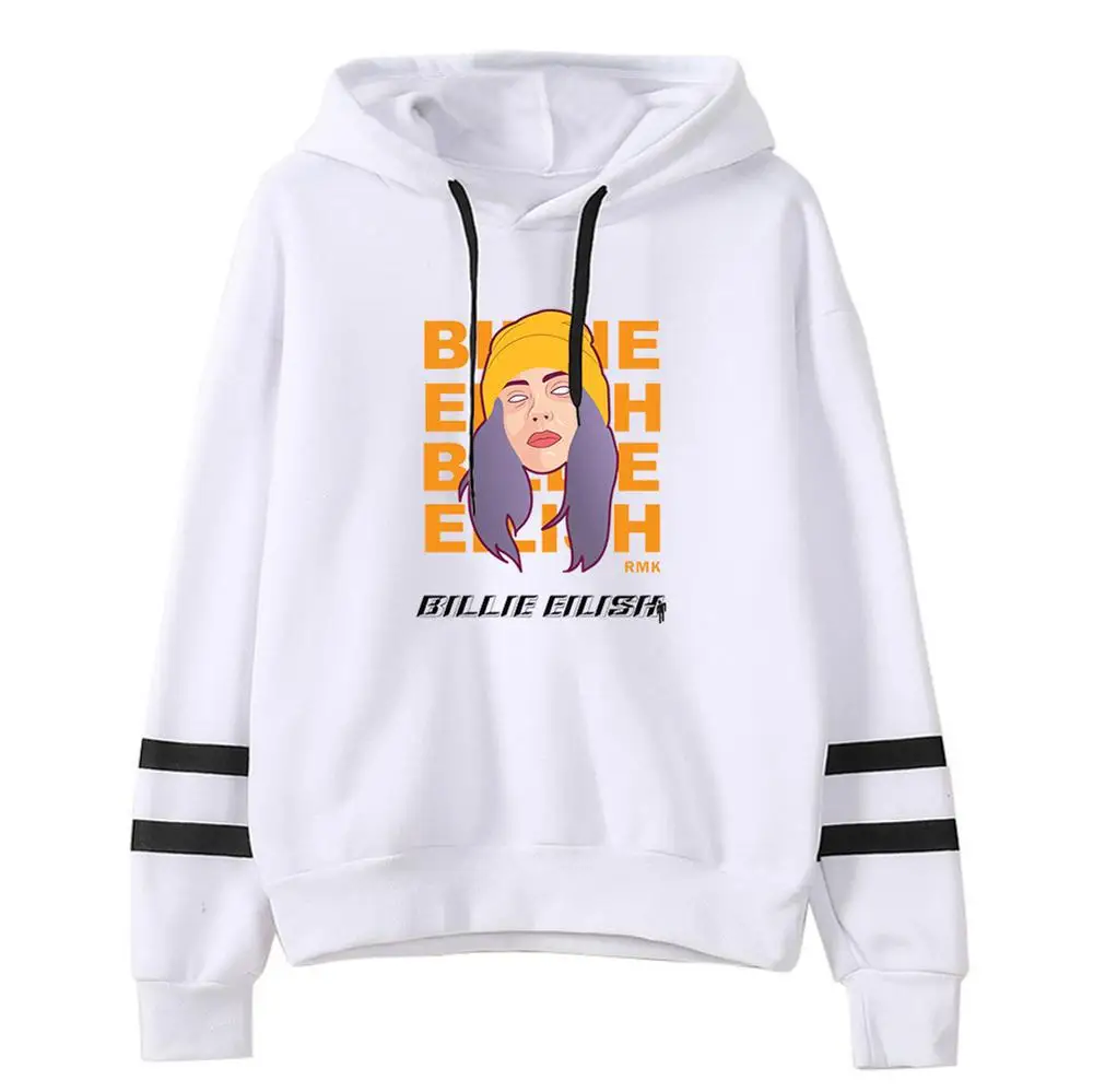 Billie Eilish, ретро принт, мужские и женские толстовки, мода,, забавная толстовка с капюшоном, мужской пуловер, хип-хоп Уличная одежда, парный спортивный костюм - Цвет: Style 1 - white
