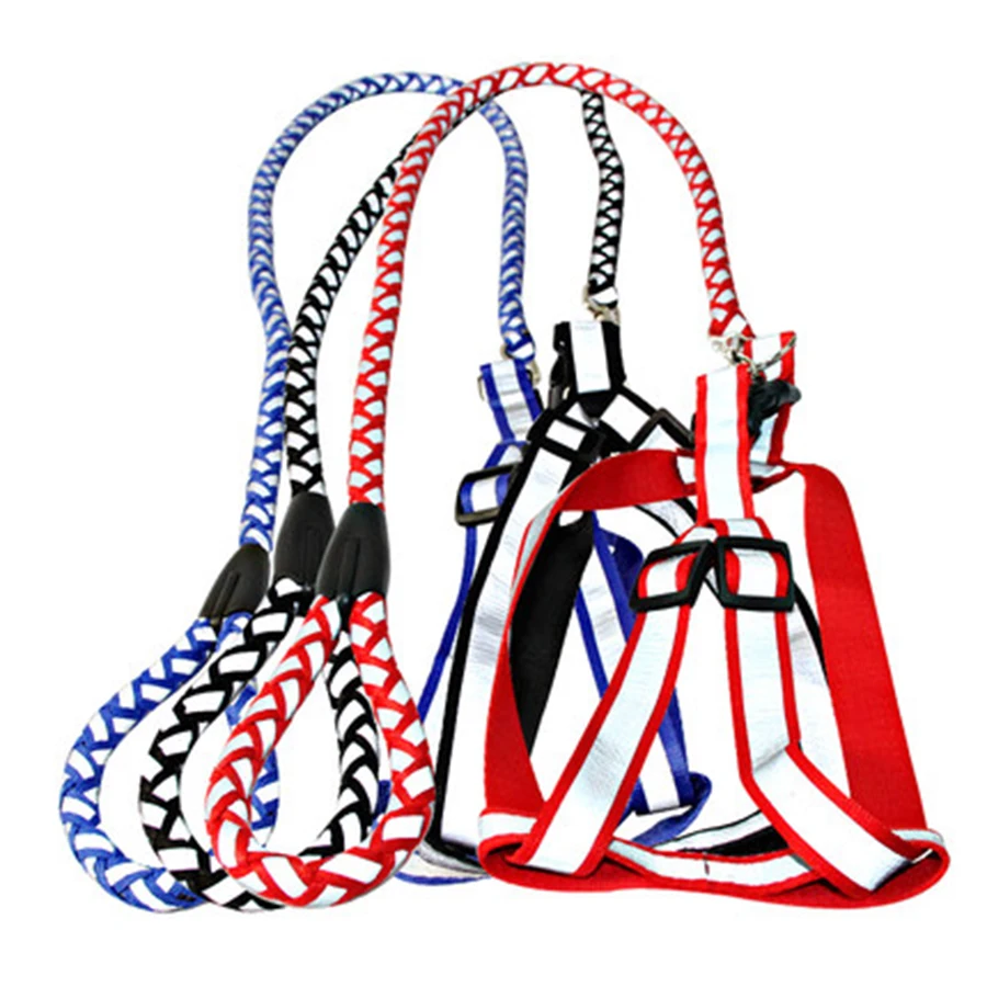 Nylon Reflective Pet Leash Lead Dog Chain Necklace Dog Belt Harness Puppy Collar Soft Golden Retriever Perro Pet Products EE5QY