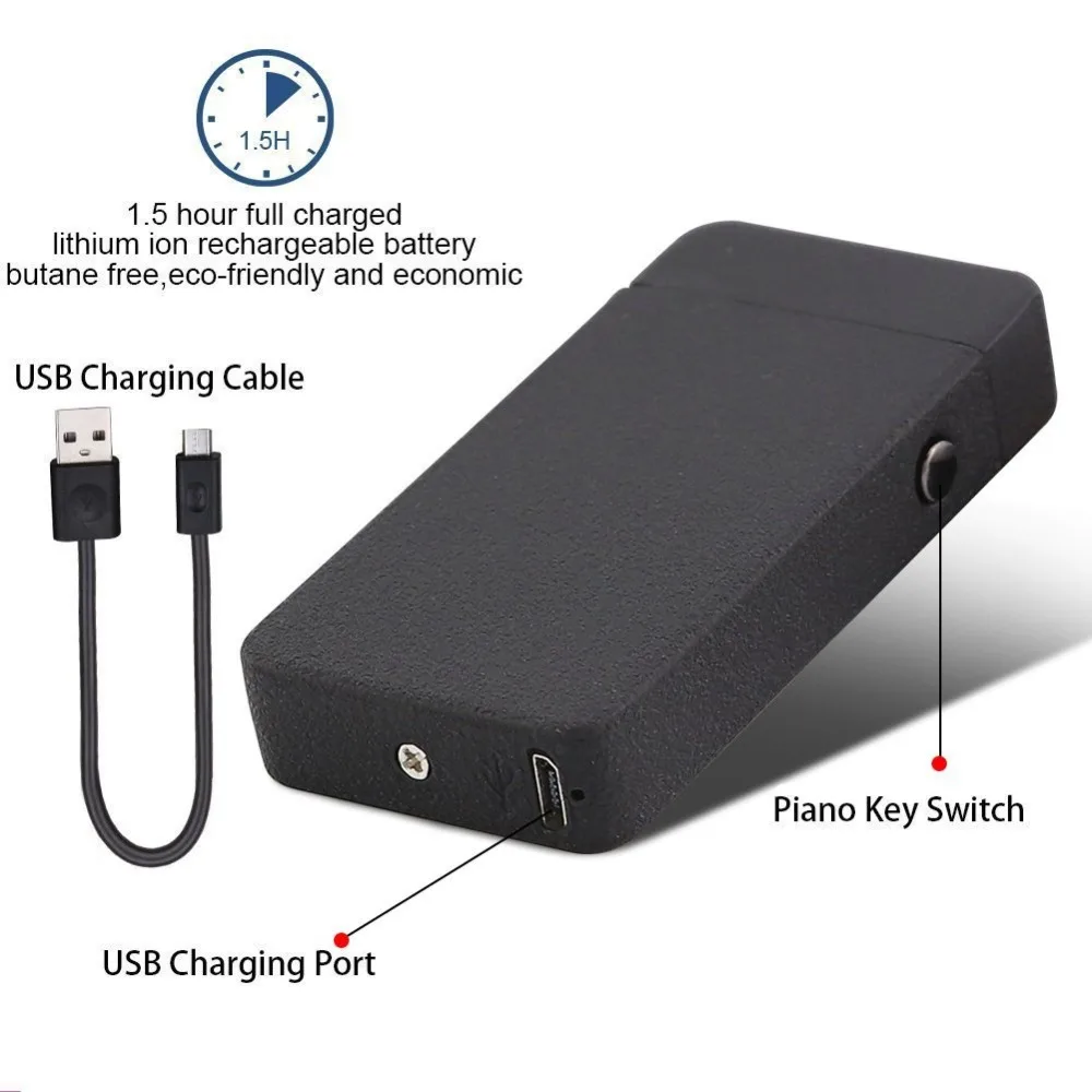 Металлическая двойная дуга usb зарядка Зажигалка импульсная ветрозащитная электрическая сигарета зажигалка для сигар беспламенная перезаряжаемая Зажигалка плазменная