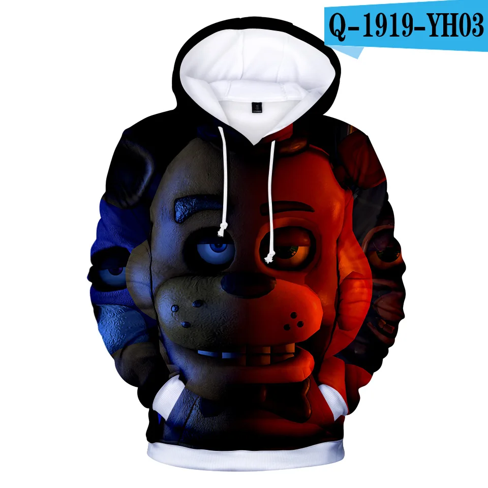 3D печатная игрушка медведь толстовки Five Nights at Freddy толстовки с капюшоном для женщин и мужчин одежда с длинными рукавами модные повседневные толстовки пальто - Цвет: Q1919