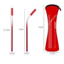 Многоразовая Питьевая соломинка из нержавеющей стали металлическая соломинка из стали вечерние напитки соломинка с чистящей щеткой очиститель многоразовый бар