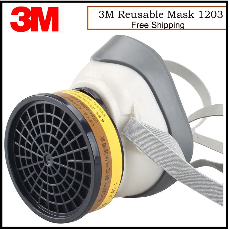 3M 1203 Reusable Half Face Mask Anaerobic Respirator Against Acid Gas