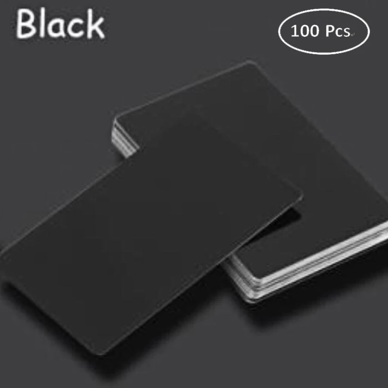 100 шт Черная Алюминиевая карта из сплава гравировка металлическая визитная карточка 0,22 мм толщина