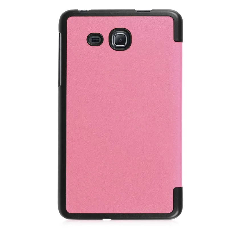 Ультратонкий чехол 3-папка Folio Stand PU кожаный магнитный чехол для Samsung Galaxy Tab A6 SM-T280 SM-T285 7," планшет - Цвет: Розовый