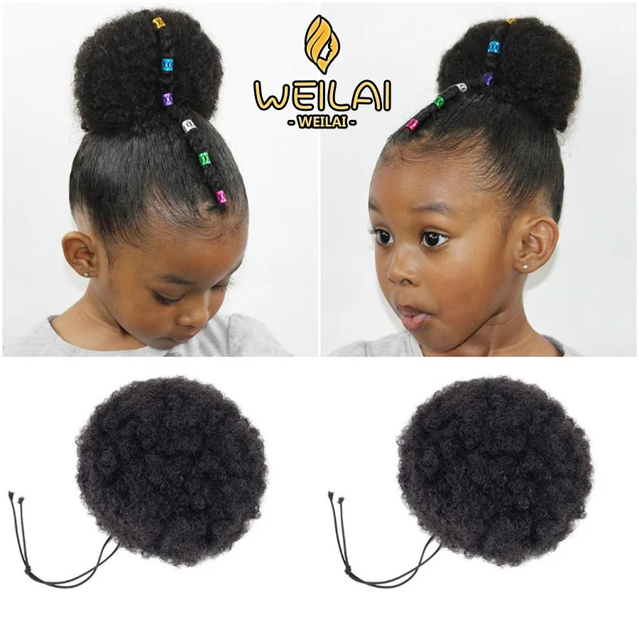 Weilai Synthetic Buns For Girl Boy Wig African Hair Accessories