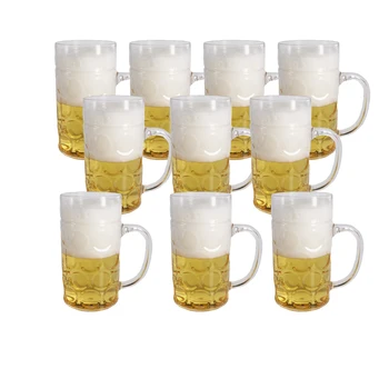

8oz Plastic Beer Glasses Clear Drink Party Cups Picnic Drinking Mug , Great as a Beer Gift, Pack of 10