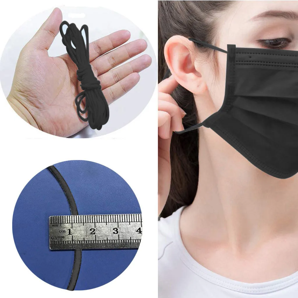 

Rubber For Mask Mask With Nose Wire Bent Handmade Mask Elastic Line Elastic Band Masks Rope DIY Masks Accessories W2