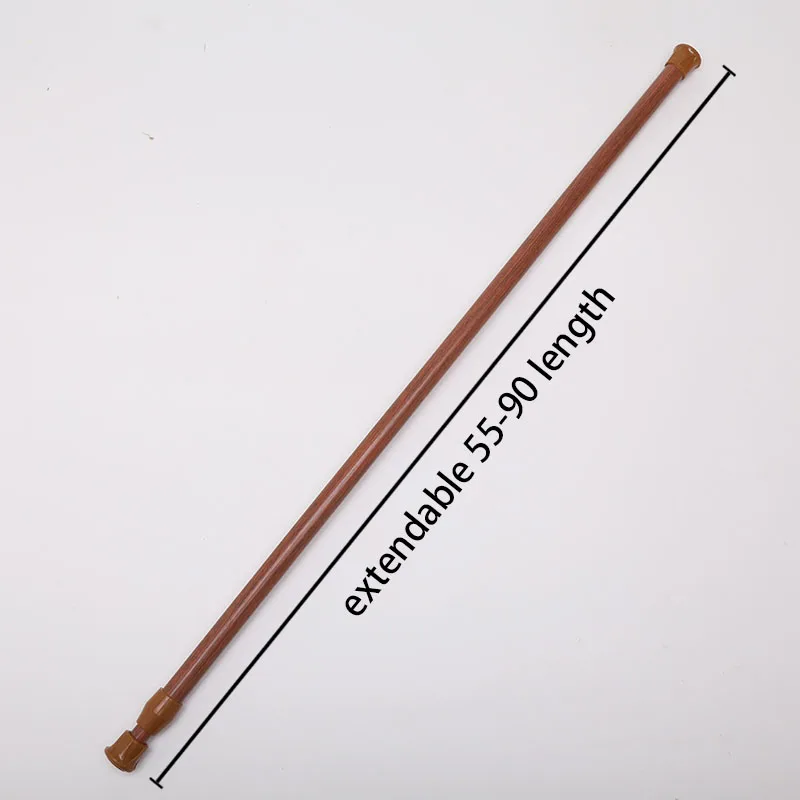 55-90 wood color Прочный стержень для занавески для душа для 1 шт., Выдвижная телескопическая штанга, высокое качество, штанга для занавесок, пружинное натяжение для ванны - Цвет: 55-90 wood color