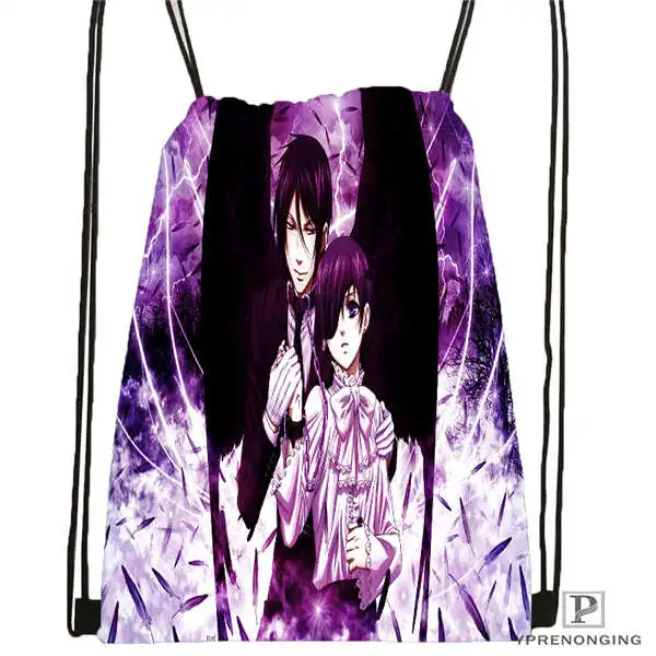 На заказ Ciel. Phantomhive. full. Походная сумка на шнурке, милый рюкзак для детей(черная спинка) 31x40 см#180611-01-07