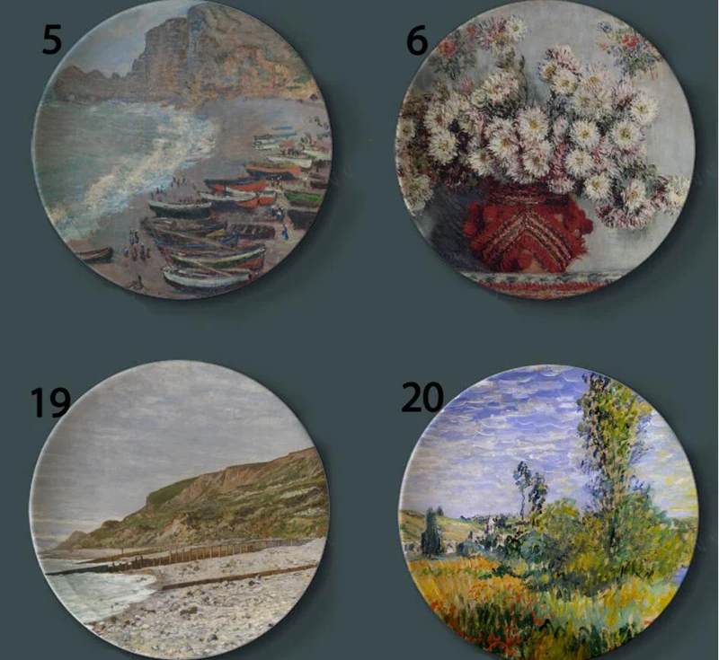 Monet Картина декор настенные вешалки тарелки керамические ремесло дома декоративное блюдо отель Гостиная фоновый дисплей масляные тарелки