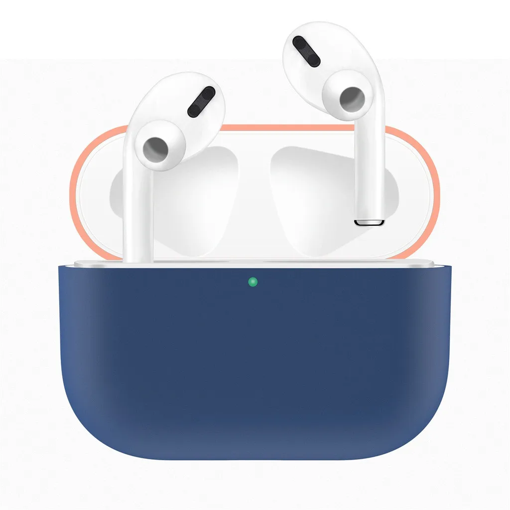 

Earphone Case For AirPods Pro 2019 Wireless Charging Case Silicone Protective Skin Cover Holder Earbuds Case Earphone -L1108
