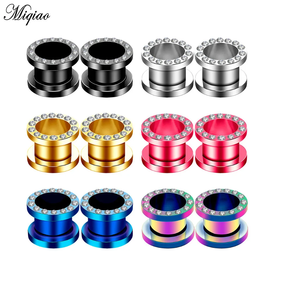 

Miqiao New stainless steel auricle six-color ear expansion body piercing jewelry Tunnel Jewelry