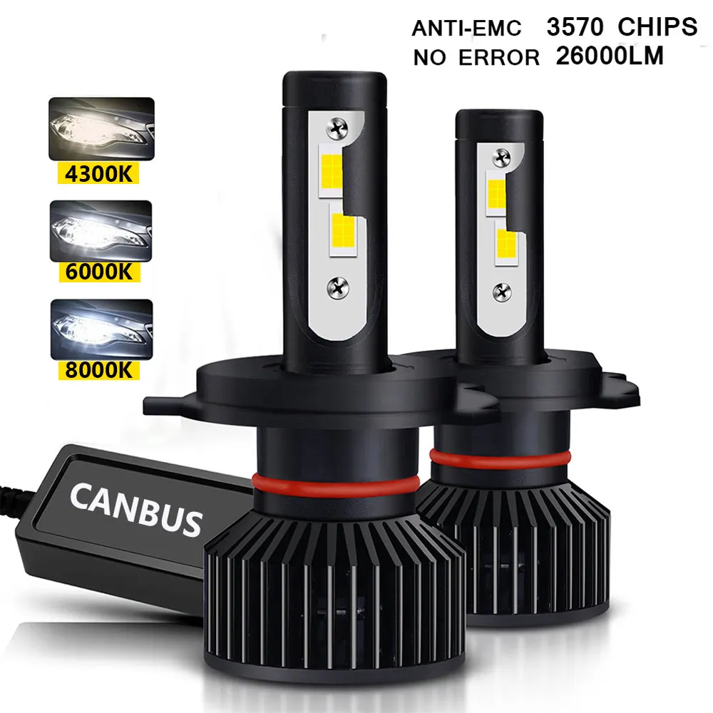 Светодиодные автолампы Canbus 2 шт. H7 26000LM 110 Вт фары H1 H4 H8 H11 9005 9006 Hb3 9004 9007 H13 9012