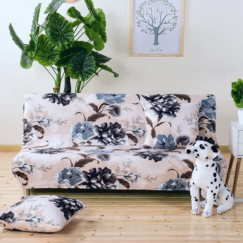  Folding Sofa Bed Cover without Armrest Spandex Elastic Stretch Armless Sofa Towel for Living Room