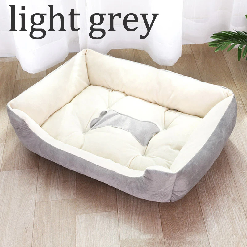 S-XL, 8 цветов, теплый спальный мешок, подушка для щенка, с рисунком кости, диван для питомца, кровати для собак, водонепроницаемый мягкий спальный мешок для кошек - Цвет: Light Grey