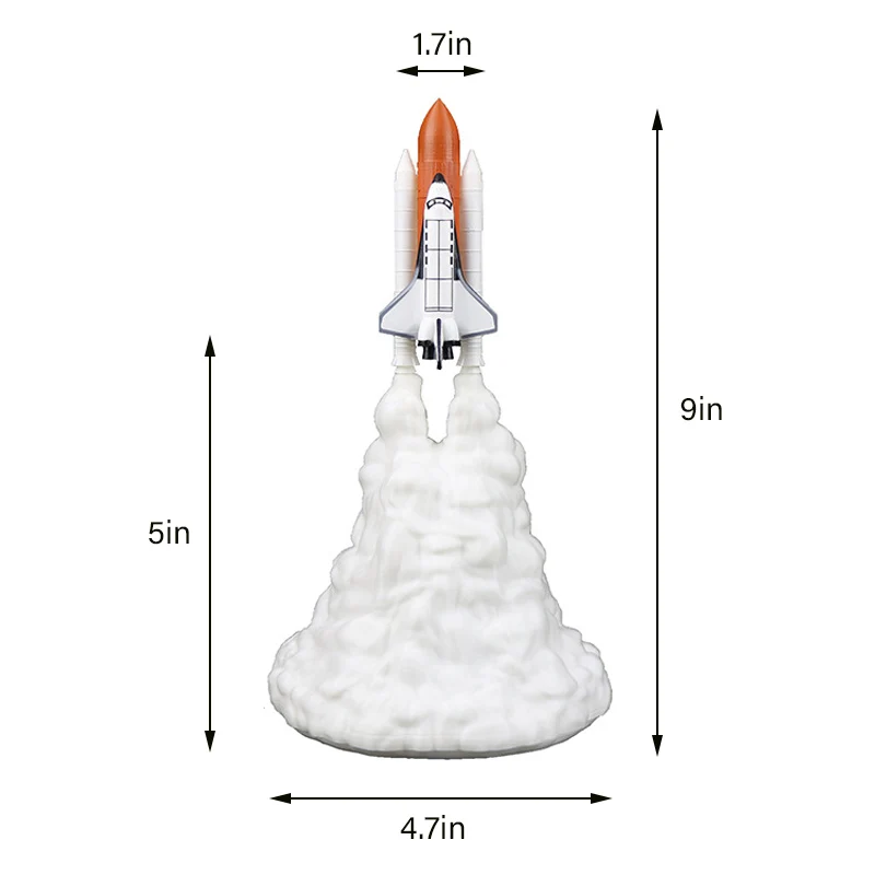 Экологически чистый 3D принт космический челнок Настольный светильник ночник для любителей космоса Лунная лампа ракетная лампа в качестве украшения комнаты