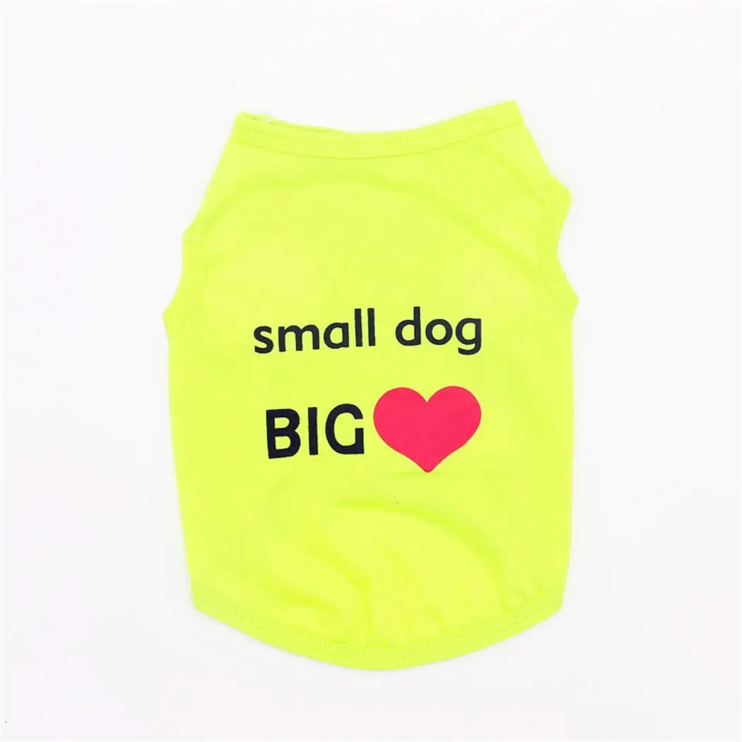 1 шт., 4 цвета, 4 размера, летняя Милая Повседневная футболка с рисунком собаки, кошки, жилет, рубашка, маленькая одежда для собак костюм, осенняя одежда для собак