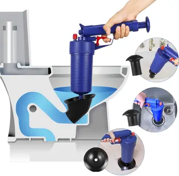 

Air Power Drain Blaster Gun High-Pressure Powerful Manual Sink Plunger Opener Cleaner Pump For Bath Toilets Bathroom Show