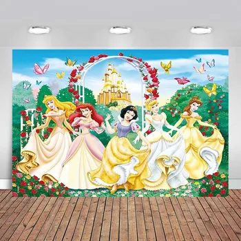 

FairyTale Princess 1st First Birthday Background for Photography Cartoon Backdrop Girl Birthday Party Decoration Supplies Poster