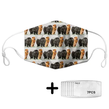 

Kawaii Chow Dog Printing Face Mask of PM2.5 Filter Washable Masks Anti-fog, Dust-proof Washable Winter Mouth Mask Wholesale