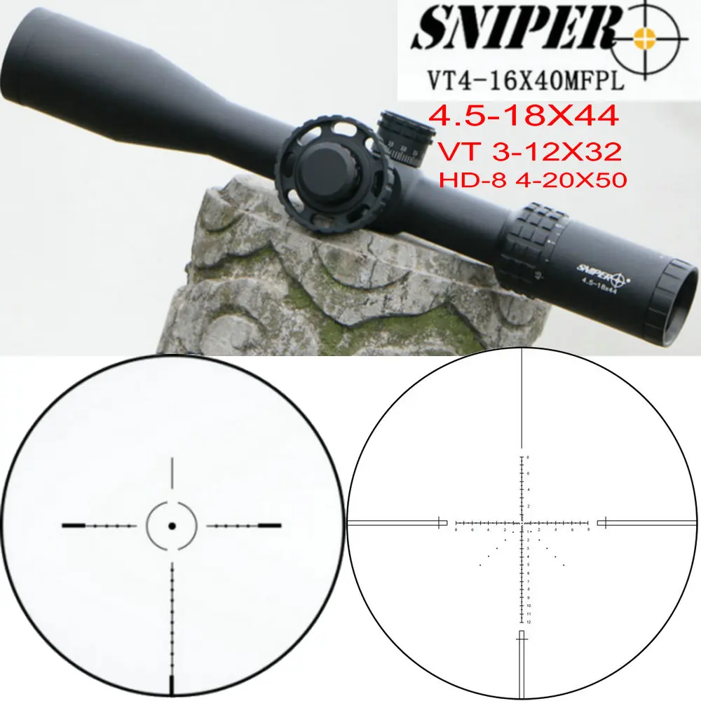 Снайпер VT 3 12X32 первый Focal Plane 4 20X50 / 16X40/4 5 18X44 FFP прицел винтовки окулярный