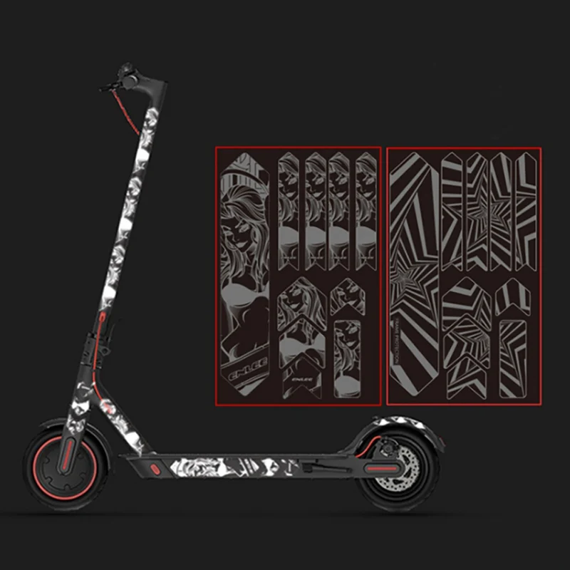 Reflective Stickers Night Safety Skateboard Warning Strip Electric Scooter Parts For Xiaomi Mijia M365 Bicycle | Спорт и развлечения - Цена: 