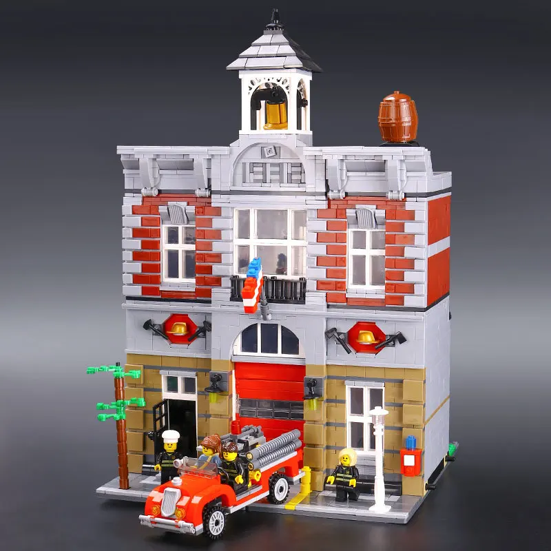 15004, 2859 шт., серия, вид на город, улица, пожарная команда, модель, строительные блоки, кирпичные блоки, игрушки, рождественские подарки, 10197