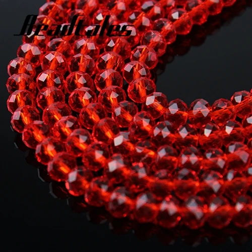 Beadtales 2 нити Красный Прозрачный Кристалл Rondelle бусины 4 мм 6 8 товар из оптовой