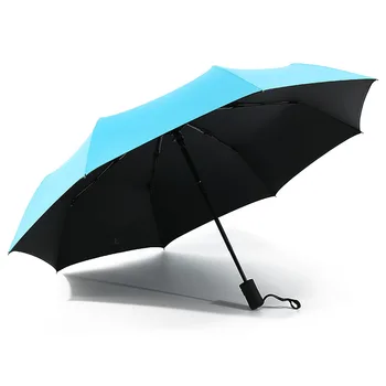 

Folding Umbrella Black Steel Travel Sun Rain UV Walking Waterproof Cloth Multi-Function Home Furnishing Outdoor Auto Close
